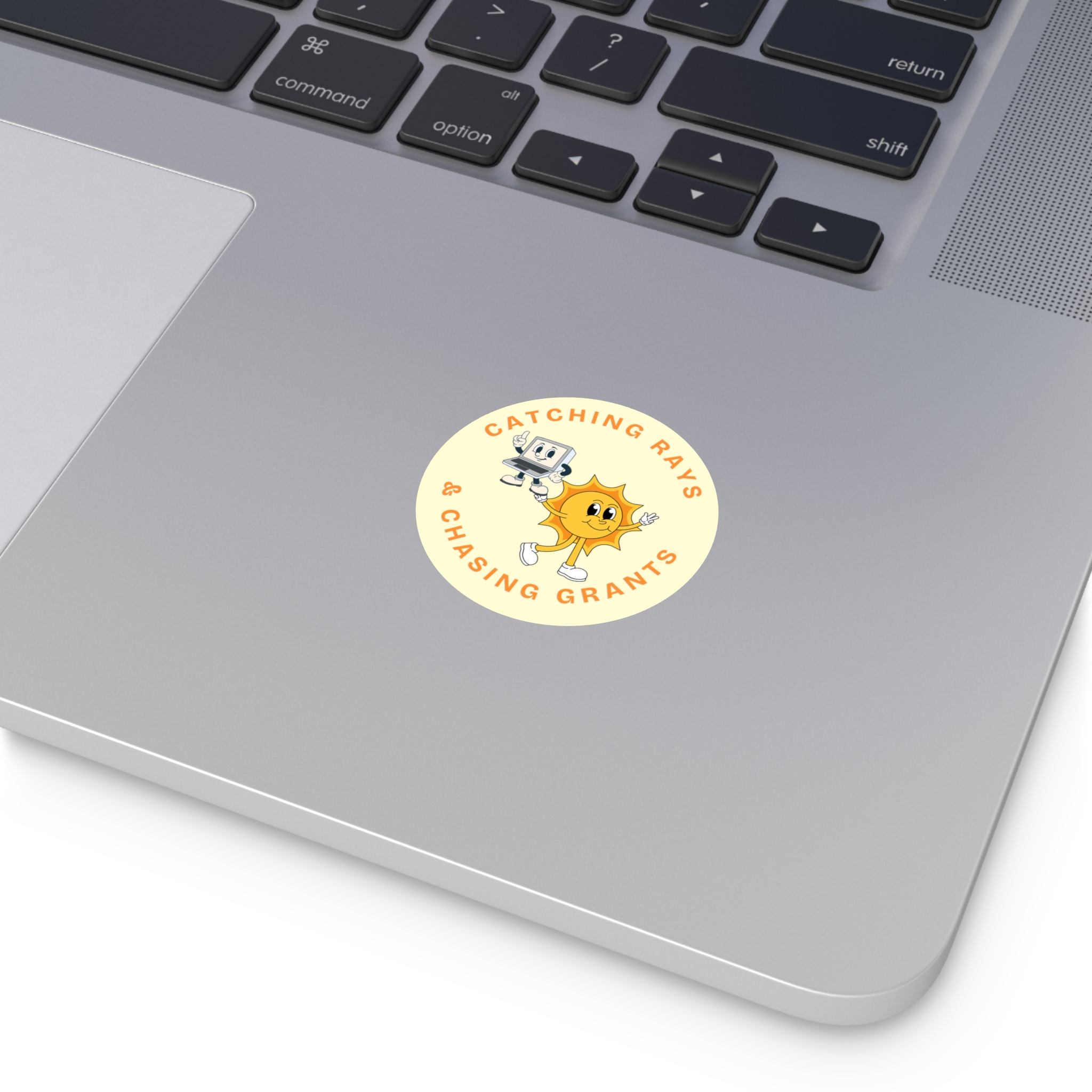 Catching Rays & Chasing Grants Round Vinyl Sticker - Image 3