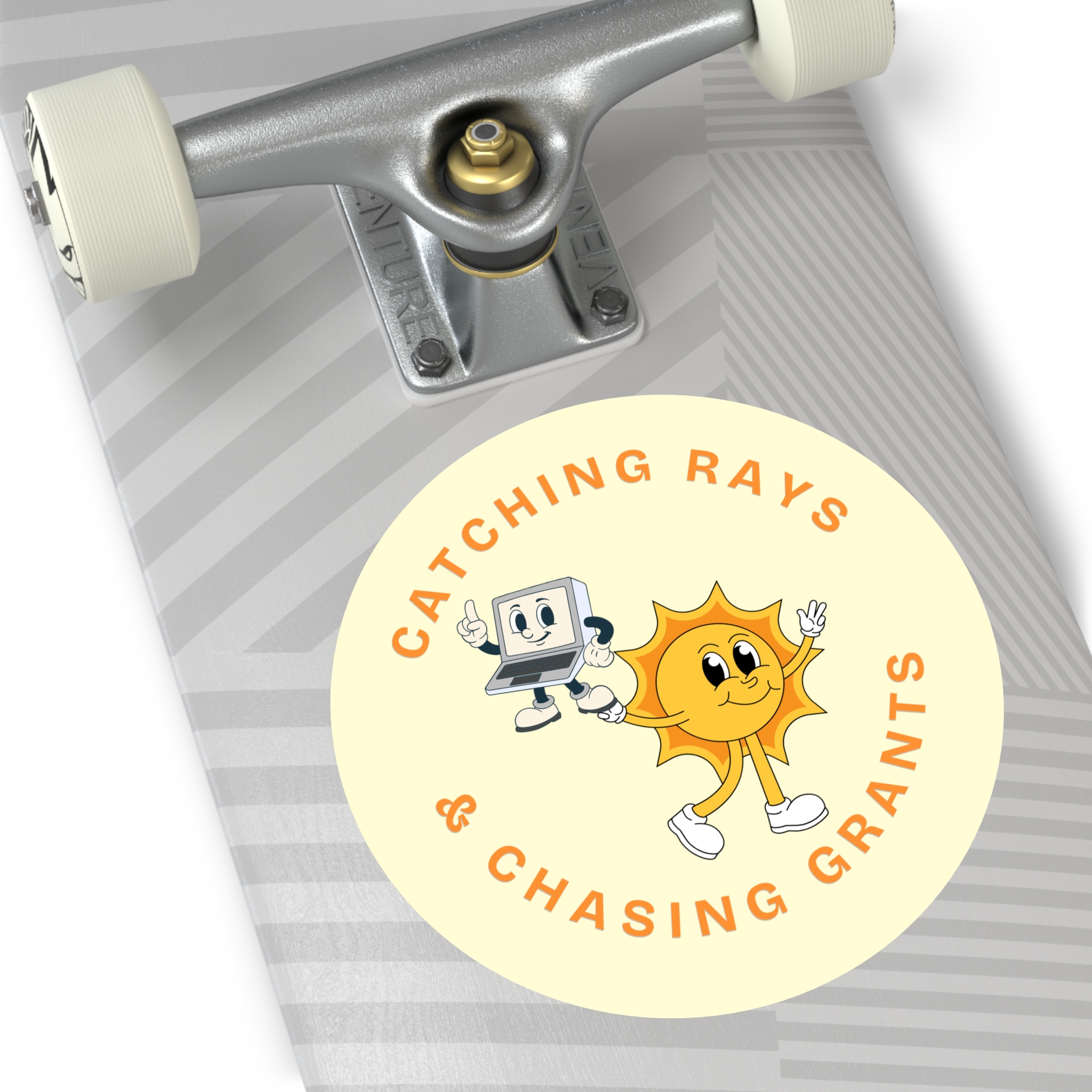 Catching Rays & Chasing Grants Round Vinyl Sticker - Image 15