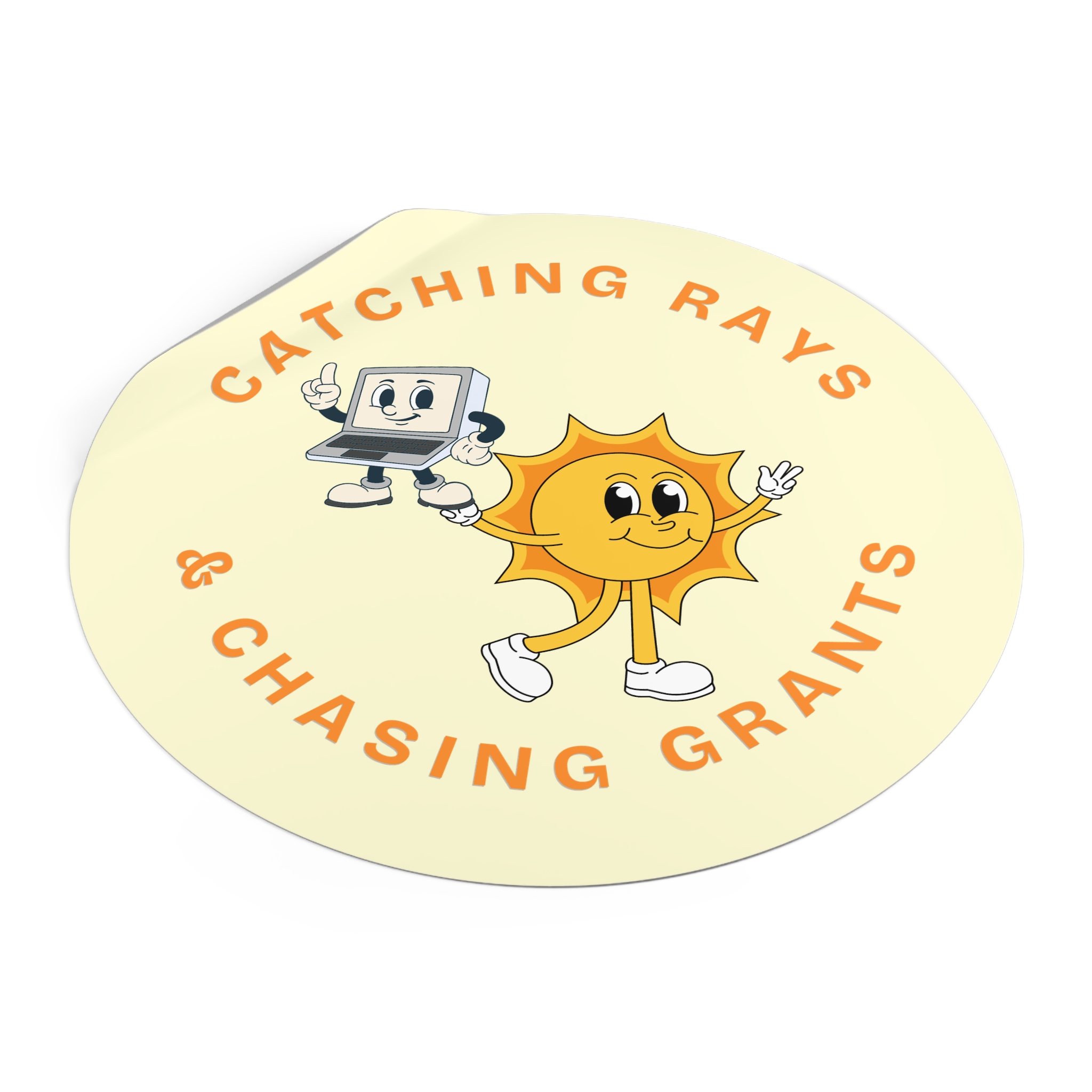 Catching Rays & Chasing Grants Round Vinyl Sticker - Image 11