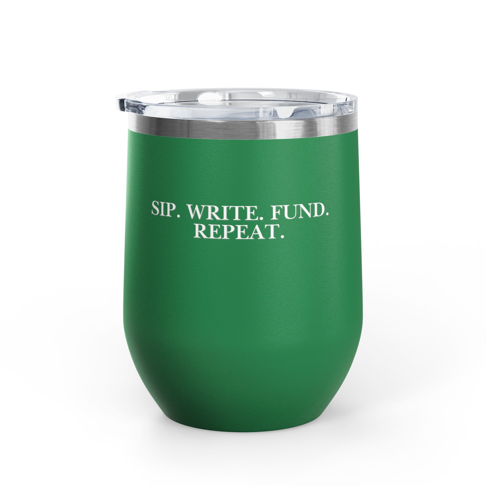Sip. Write. Fund. Repeat. Wine Tumbler, 12oz - Image 19