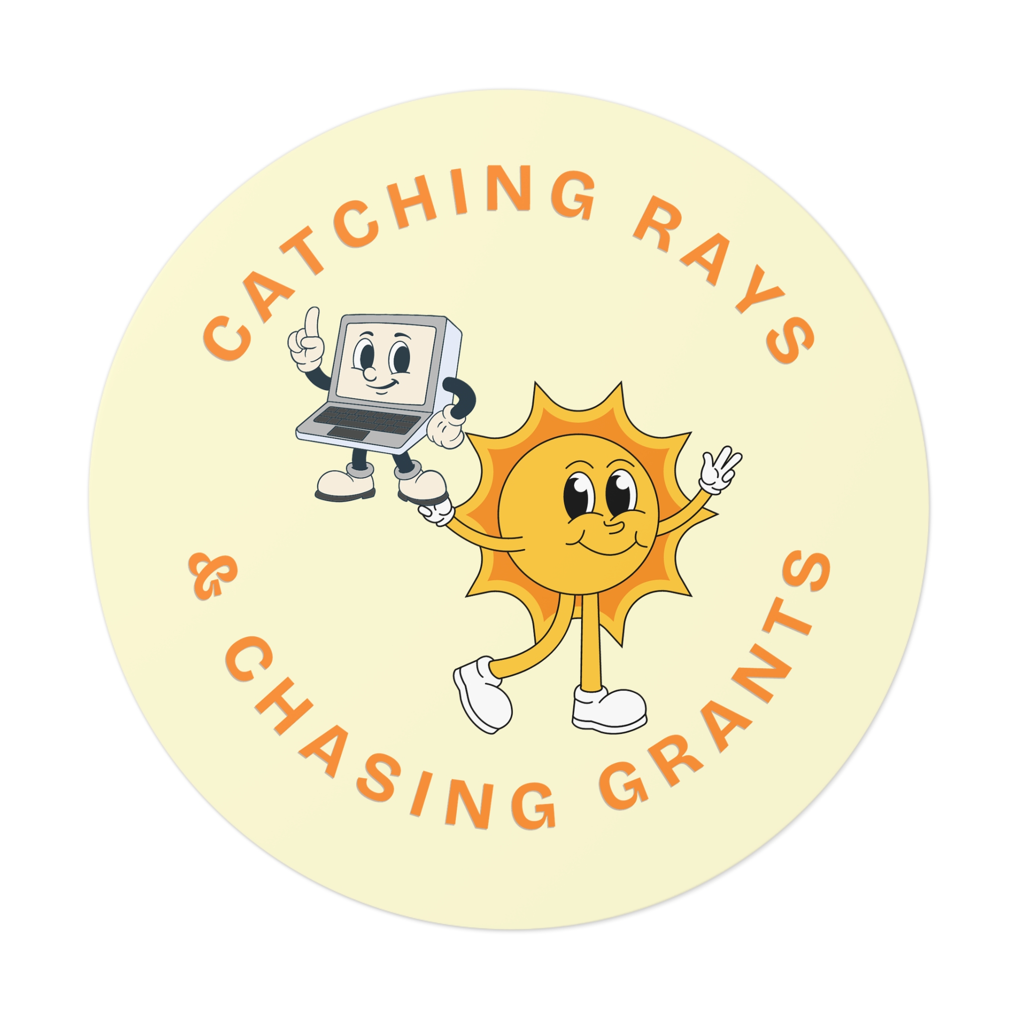 Catching Rays & Chasing Grants Round Vinyl Sticker - Image 13