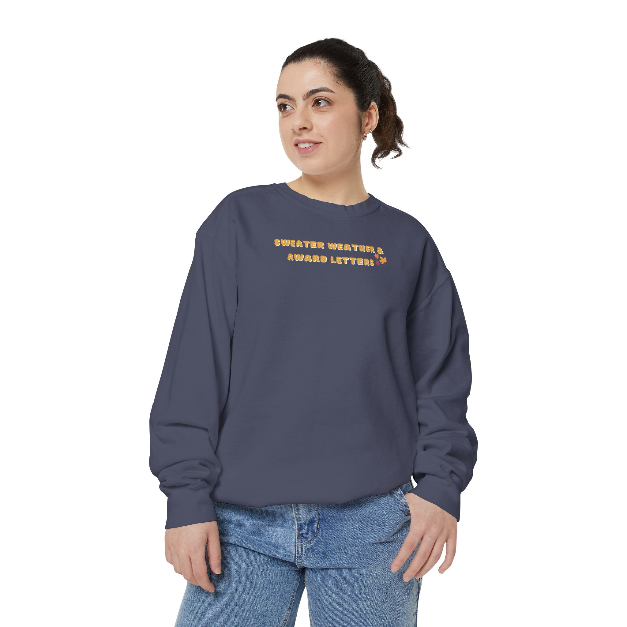 Sweater Weather & Award Letters Unisex Garment-Dyed Sweatshirt - Image 26