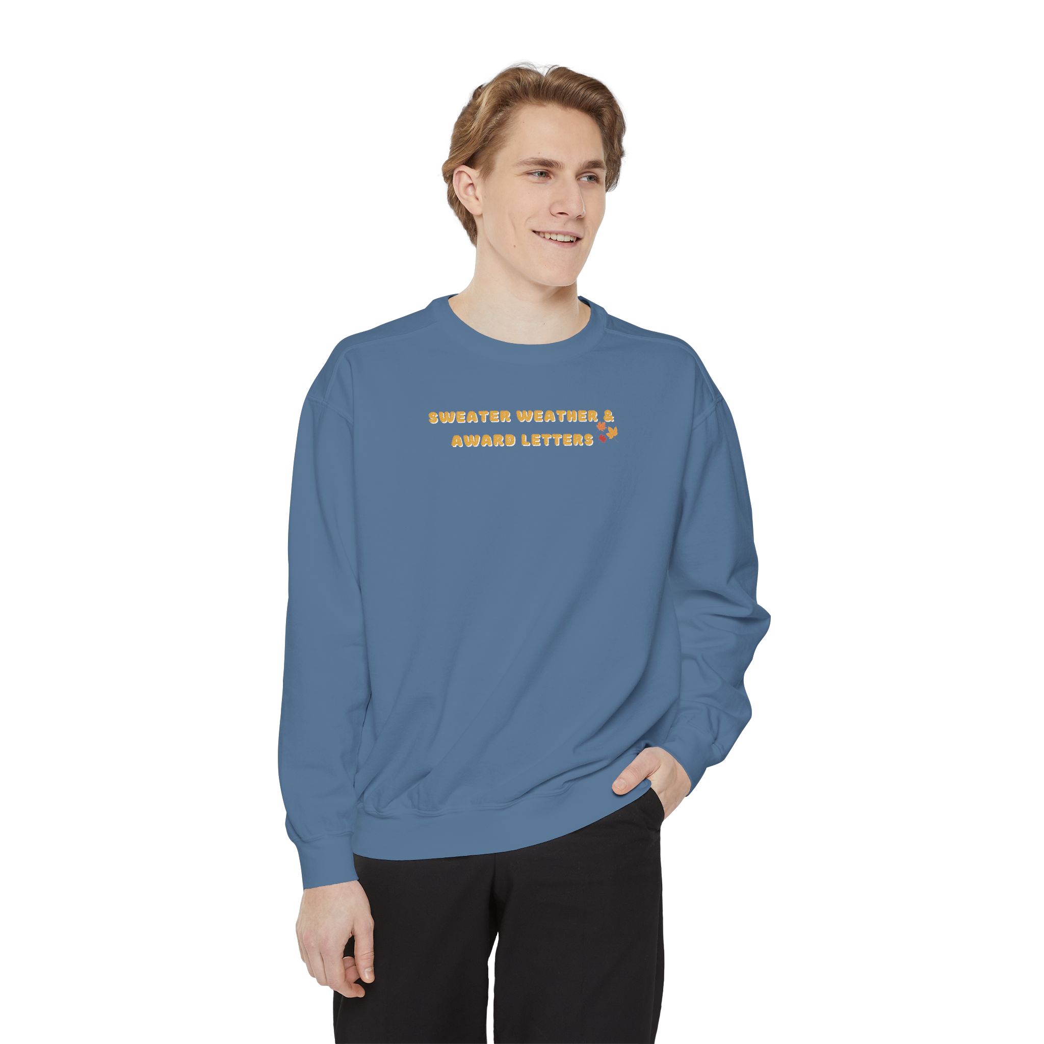 Sweater Weather & Award Letters Unisex Garment-Dyed Sweatshirt - Image 17