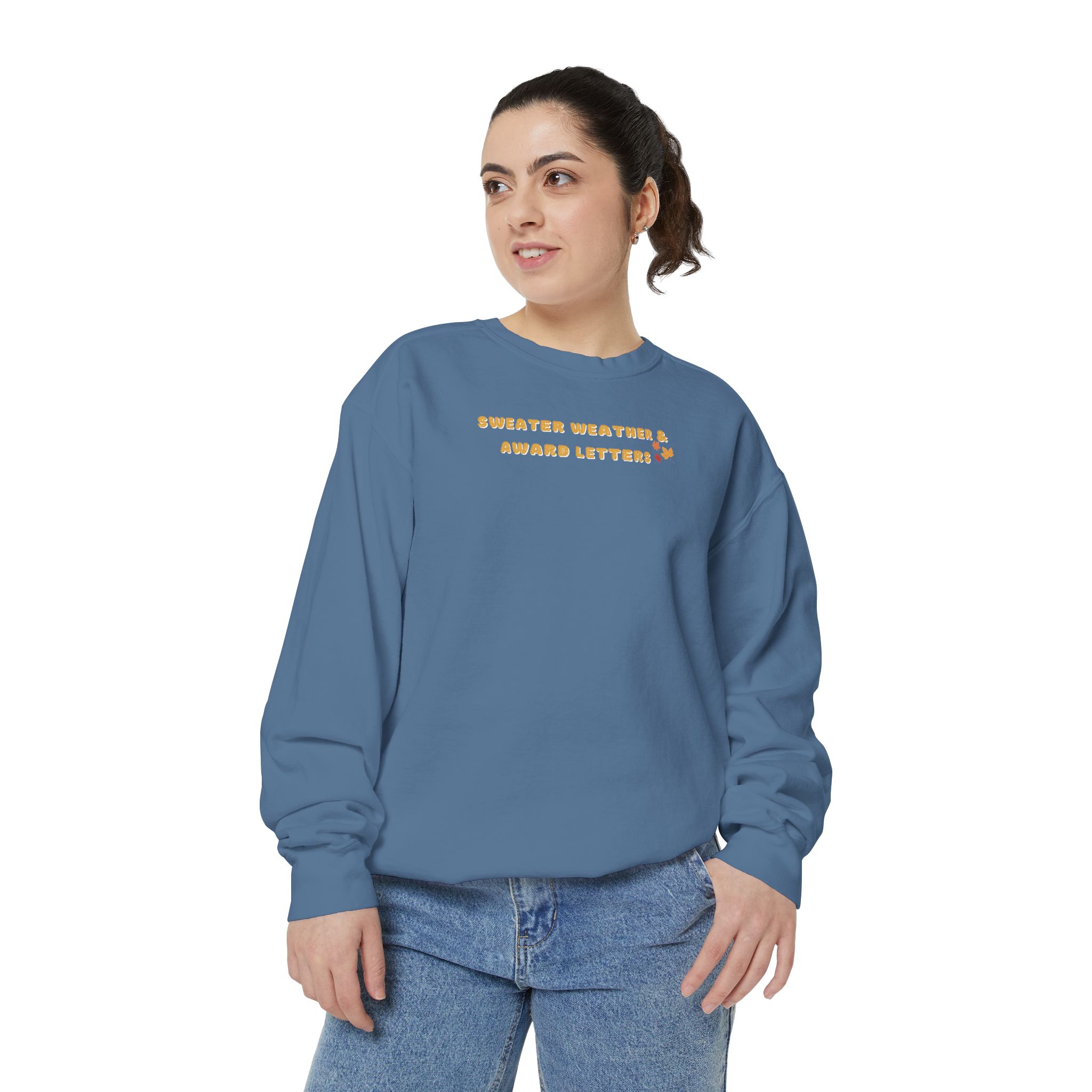 Sweater Weather & Award Letters Unisex Garment-Dyed Sweatshirt - Image 19