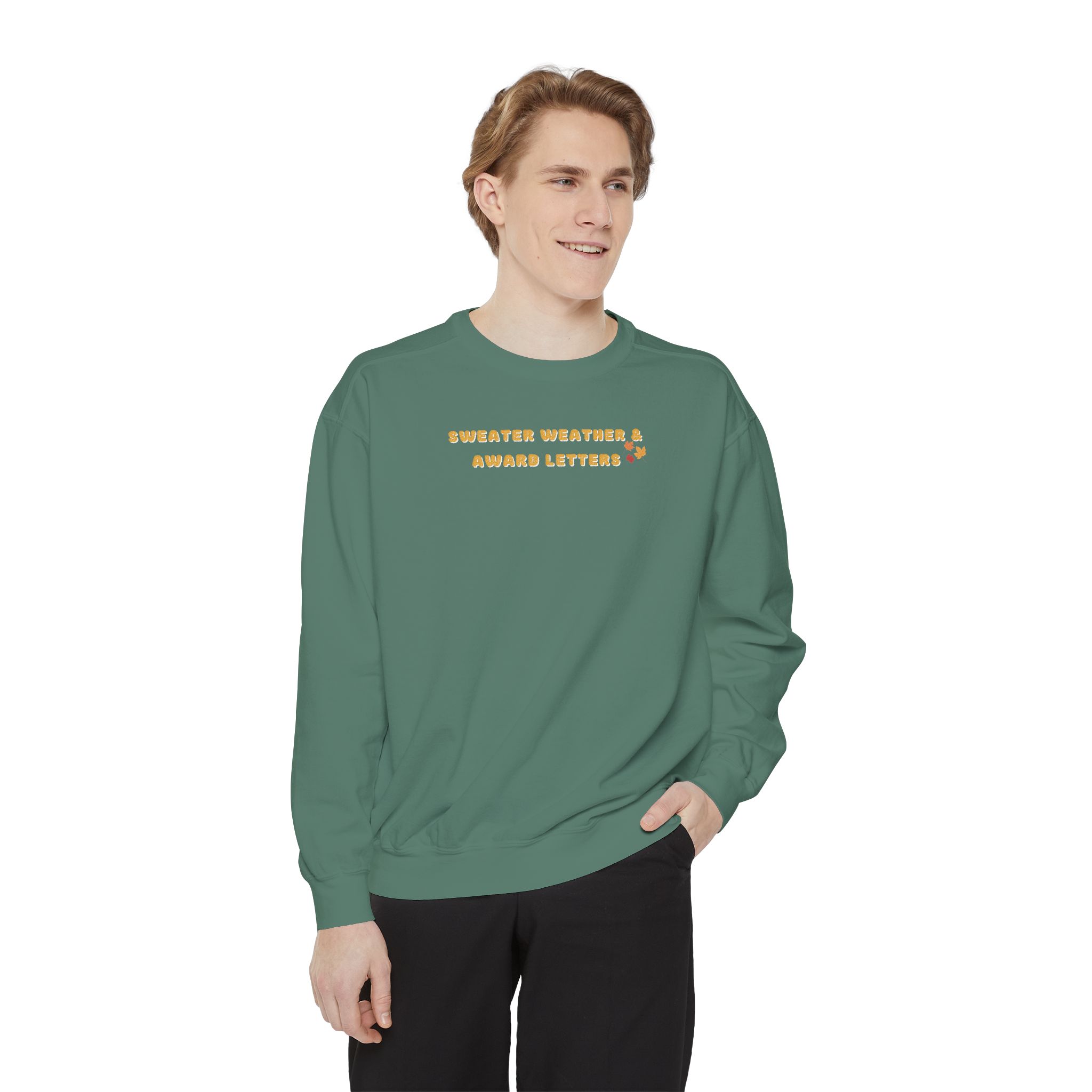 Sweater Weather & Award Letters Unisex Garment-Dyed Sweatshirt - Image 10